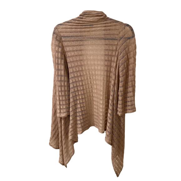 Alice + Olivia Knit Wide Sleeve Open Front Cardigan, Beige, S - Picture 6 of 6